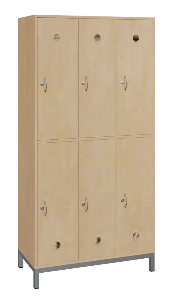 SBS-2233 šatní skříň 6-boxová, 1800x900x400 mm, kovové nohy, bříza irská